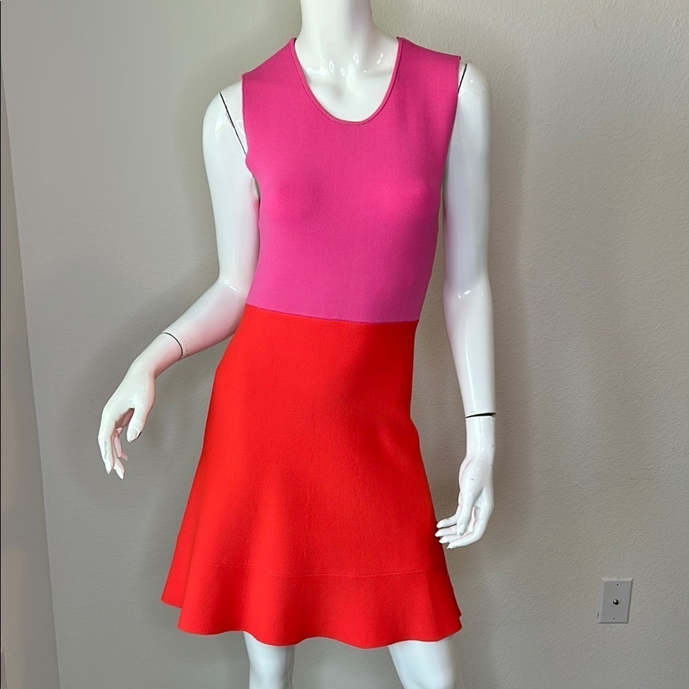 ALC Pink and Orange/Red summer stretch Scoop Neck Mini Dress Size S